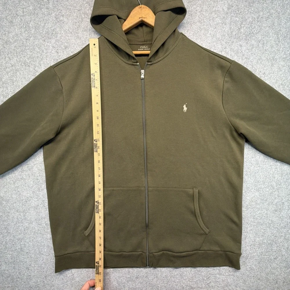 Polo Ralph Lauren Performance Full-Zip Hoodie Sweatshirt Jacket Olive (2XL Tall)